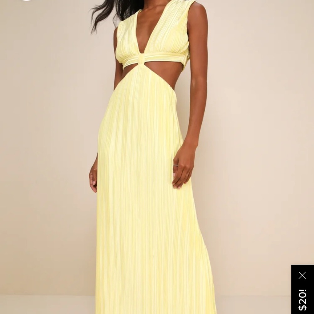 Glamorous Mentality Yellow Plisse Cutout Max